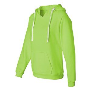 J. America Women's Sueded V-Neck Hooded Sweatshirt